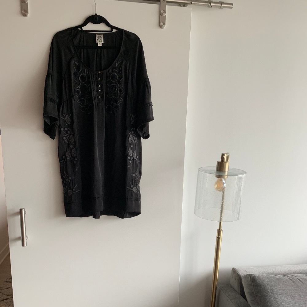 Silk embroidered dress